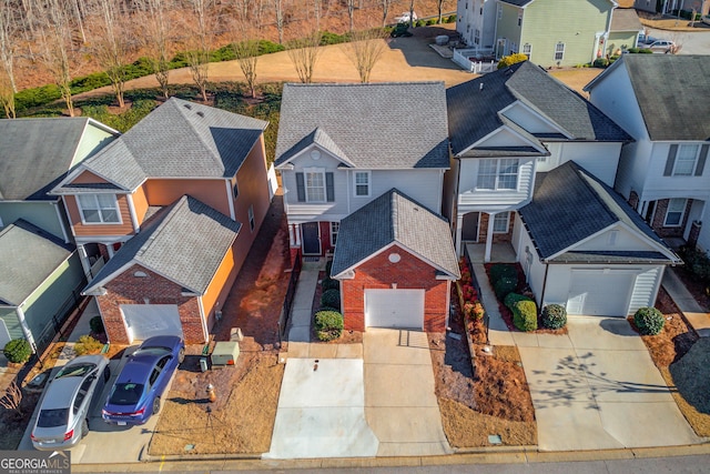 drone / aerial view with a residential view