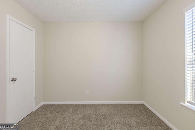 spare room featuring plenty of natural light, carpet, and baseboards