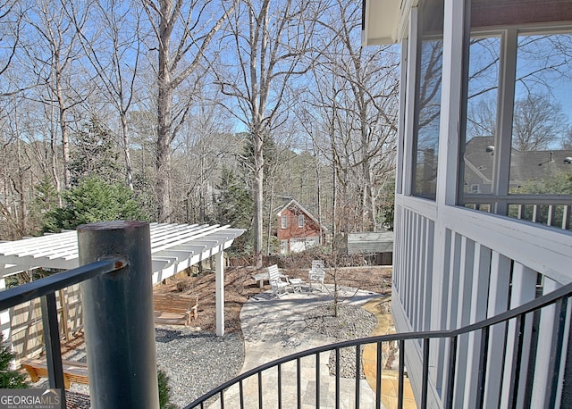 view of yard with a sunroom