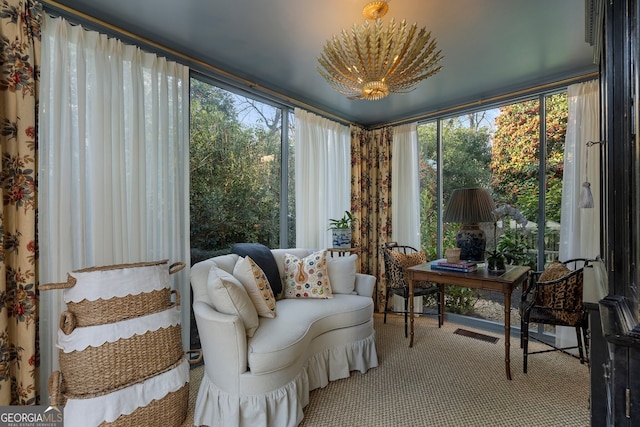 sunroom / solarium with visible vents