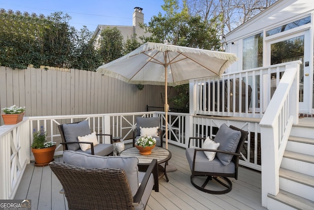 view of wooden deck