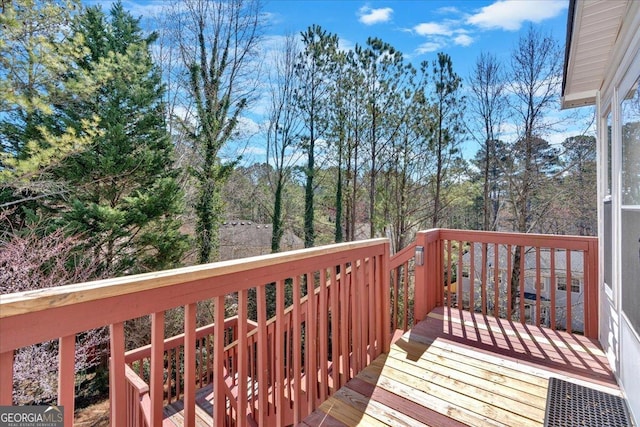 view of wooden deck