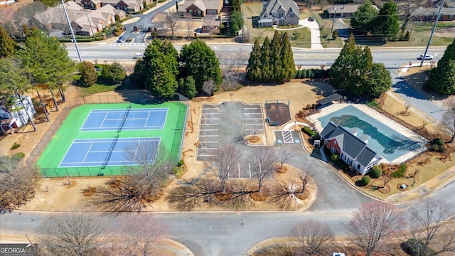 drone / aerial view featuring a residential view