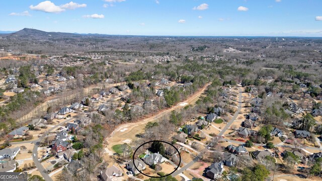 bird's eye view with a mountain view