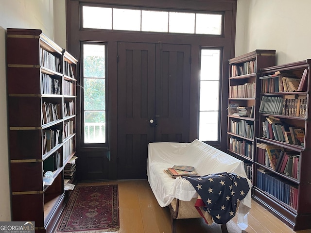 bedroom with wood finished floors