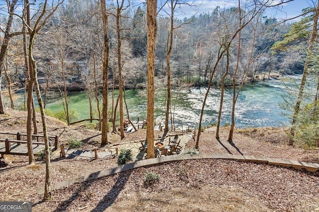 property view of water featuring a view of trees