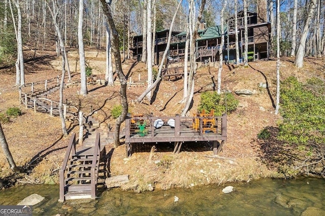 view of yard with stairs