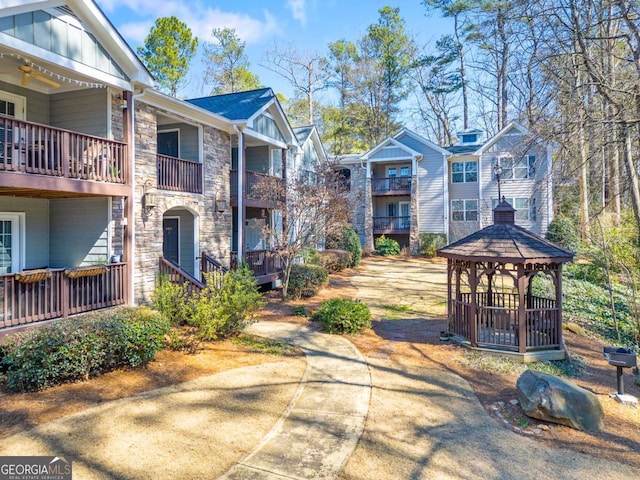 view of community with a gazebo