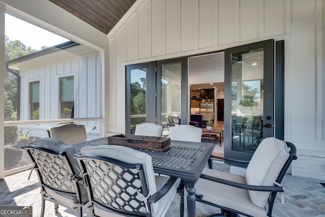 view of patio featuring outdoor dining space