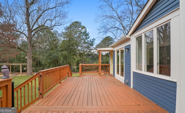 view of wooden deck