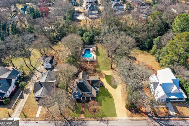 aerial view featuring a residential view