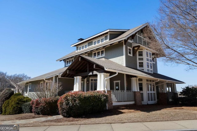 view of front of home with a porch