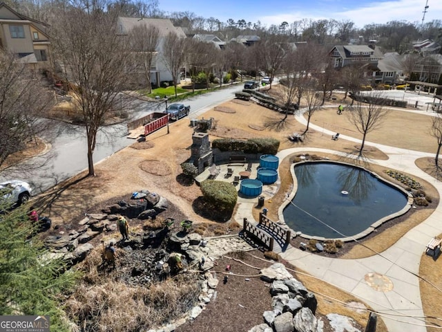 drone / aerial view featuring a residential view