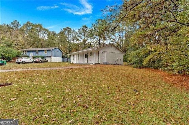 exterior space with a front yard