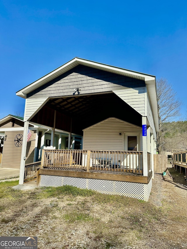 exterior space with a porch