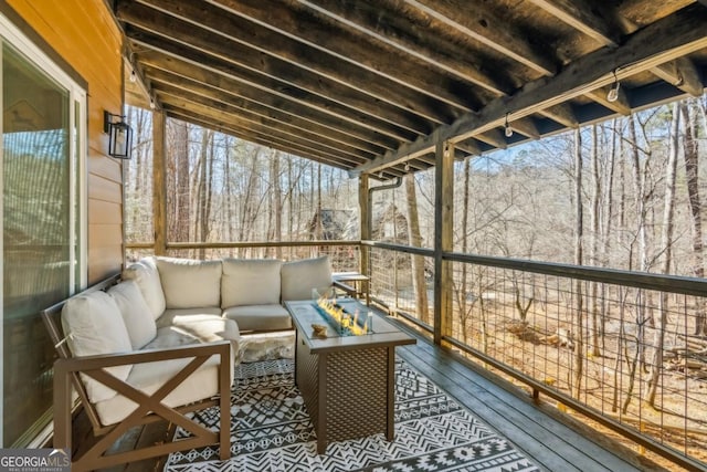 deck featuring an outdoor hangout area