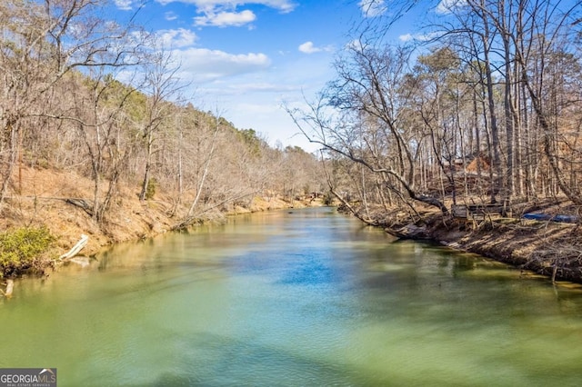 property view of water featuring a view of trees