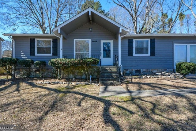 view of front of property with crawl space