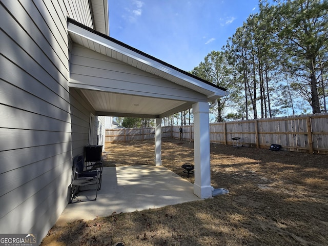 view of patio / terrace featuring a fenced backyard