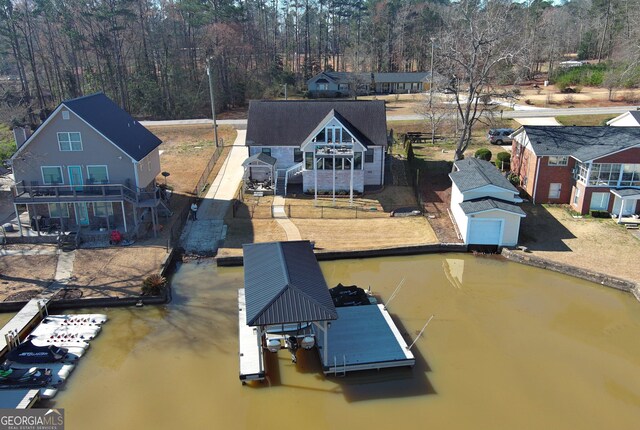 dock area featuring boat lift