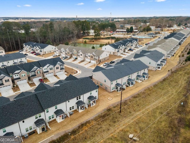 aerial view featuring a residential view