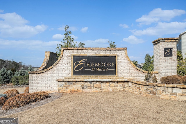 view of community sign