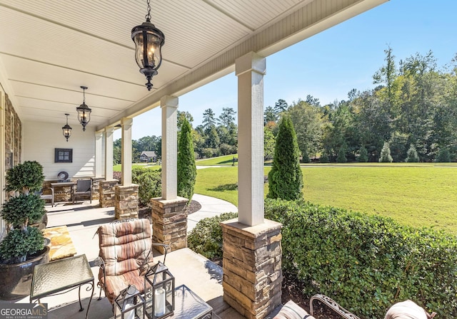 view of patio / terrace featuring covered porch