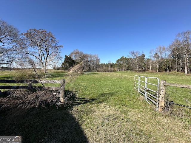 view of yard with a rural view