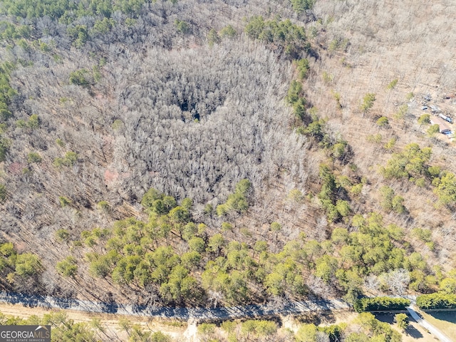 aerial view featuring a forest view