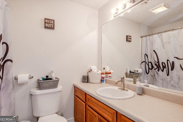 bathroom with toilet and vanity