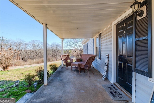 view of patio / terrace with a porch