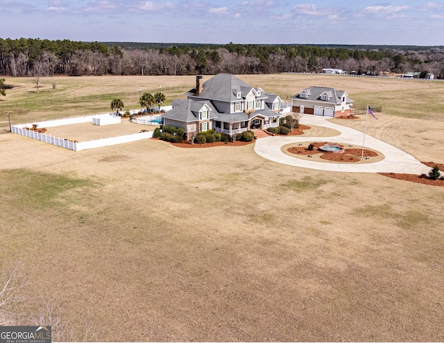 bird's eye view featuring a rural view