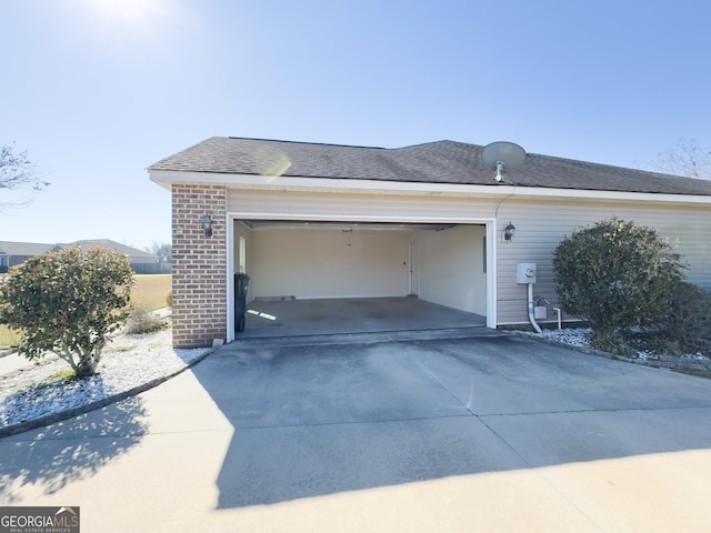 garage with driveway