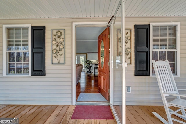 view of doorway to property