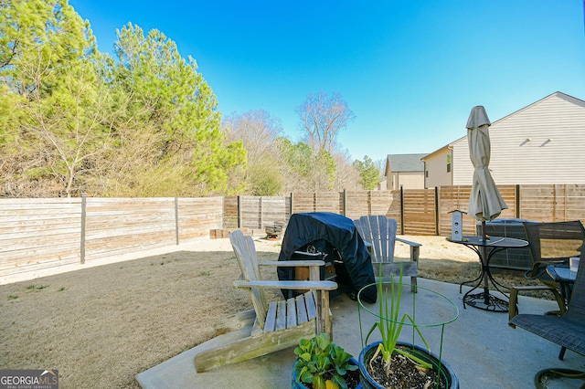 view of patio / terrace with a fenced backyard