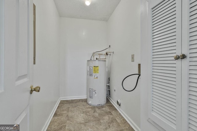 utility room featuring water heater