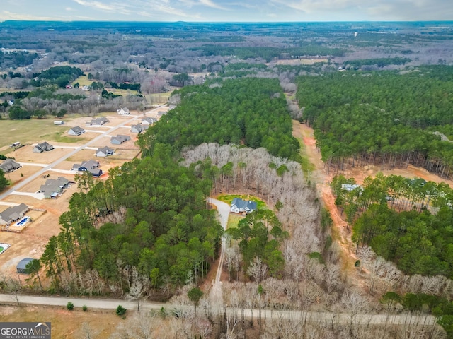 bird's eye view with a forest view