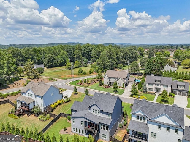 drone / aerial view with a residential view