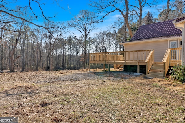 436 Tarpley Ave, Bowdon, GA 30108 - view of yard with a wooden deck
