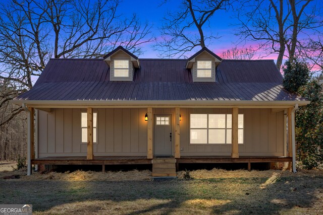 436 Tarpley Ave, Bowdon, GA 30108 - view of front of home with covered porch and metal roof