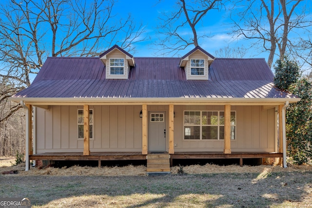 436 Tarpley Ave, Bowdon, GA 30108 - view of front of home with a porch and metal roof