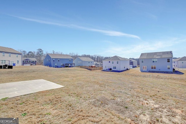 view of yard with a residential view