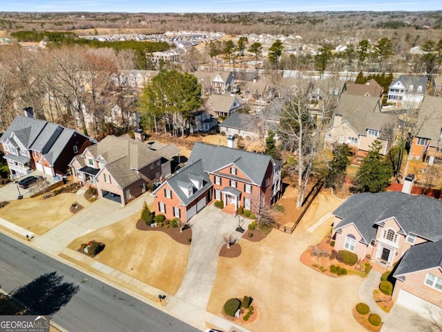 aerial view featuring a residential view