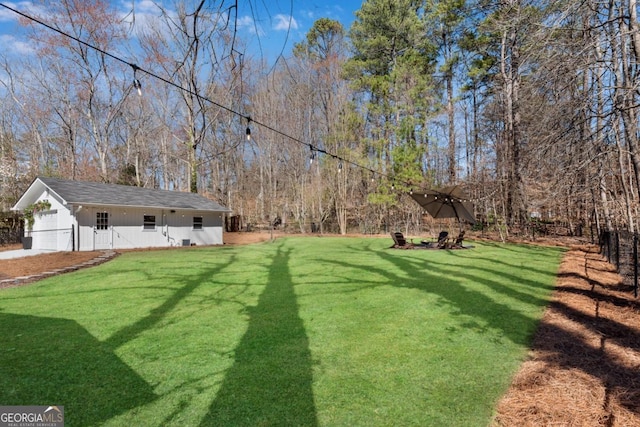 view of yard with fence