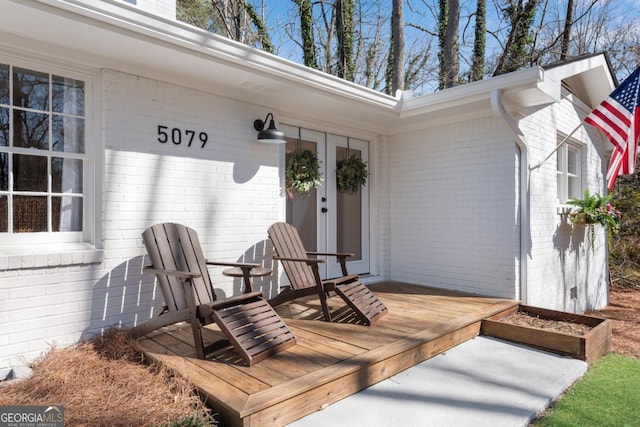 deck with french doors