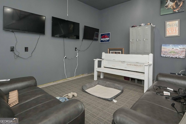 view of carpeted living area