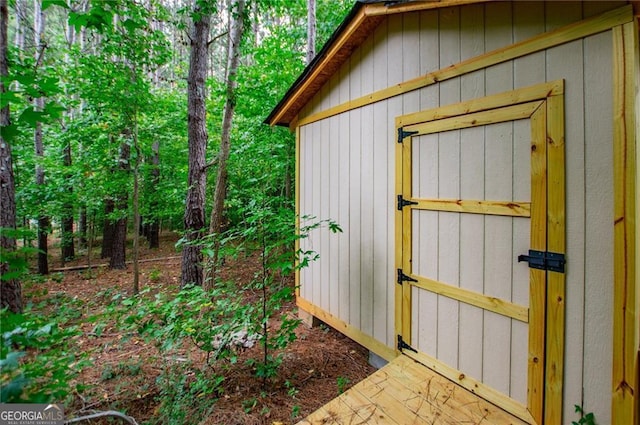 view of shed