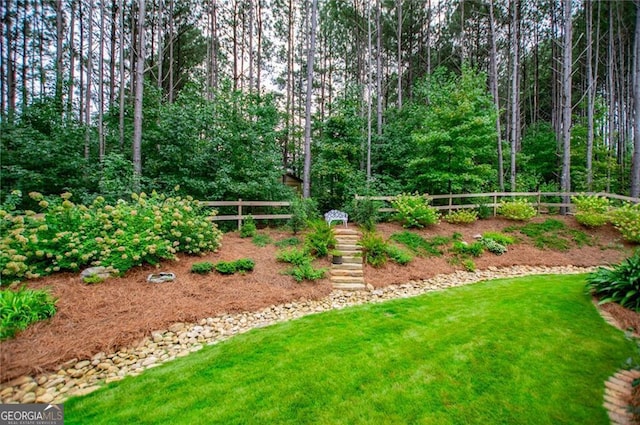 view of yard with fence