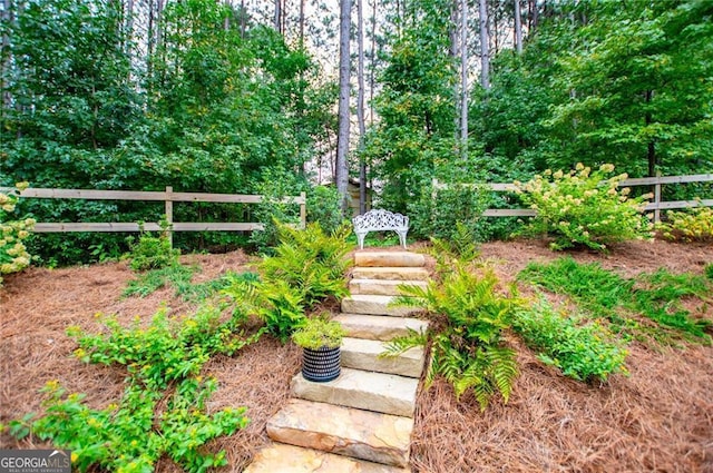 view of yard featuring fence