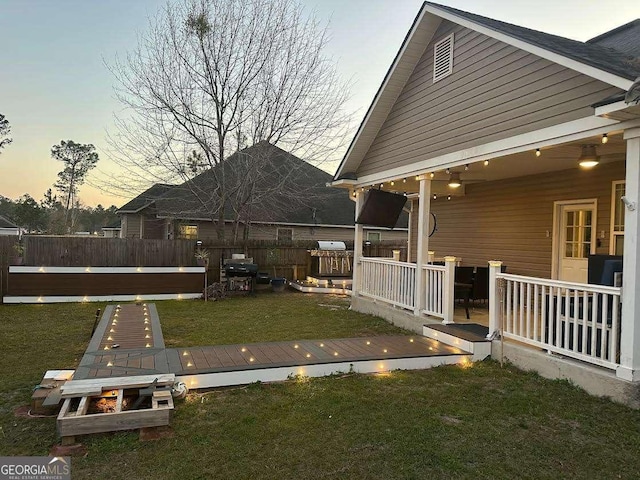 view of yard featuring fence